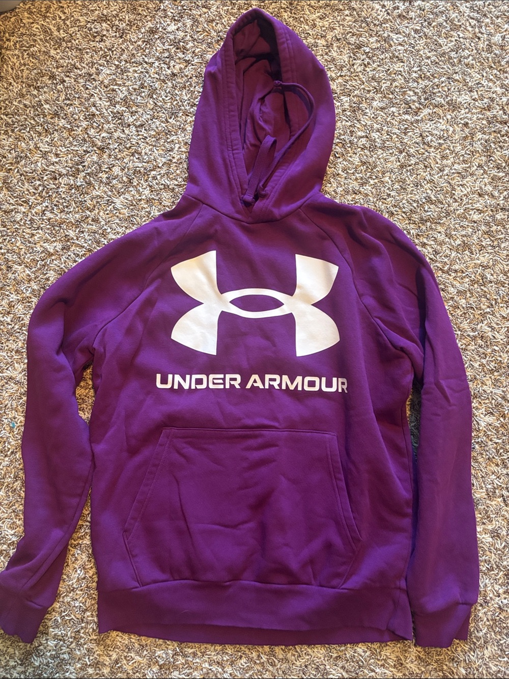 Under Armour Purple Pullover Hoodie with White Logo